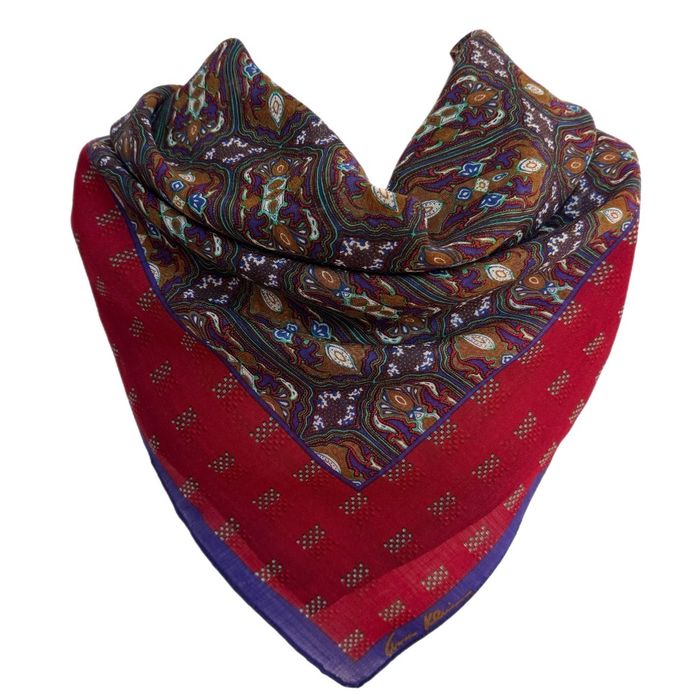 Anne Klein for Vera Companies Wool Scarf 🇯🇵– Ornate Geometric Design